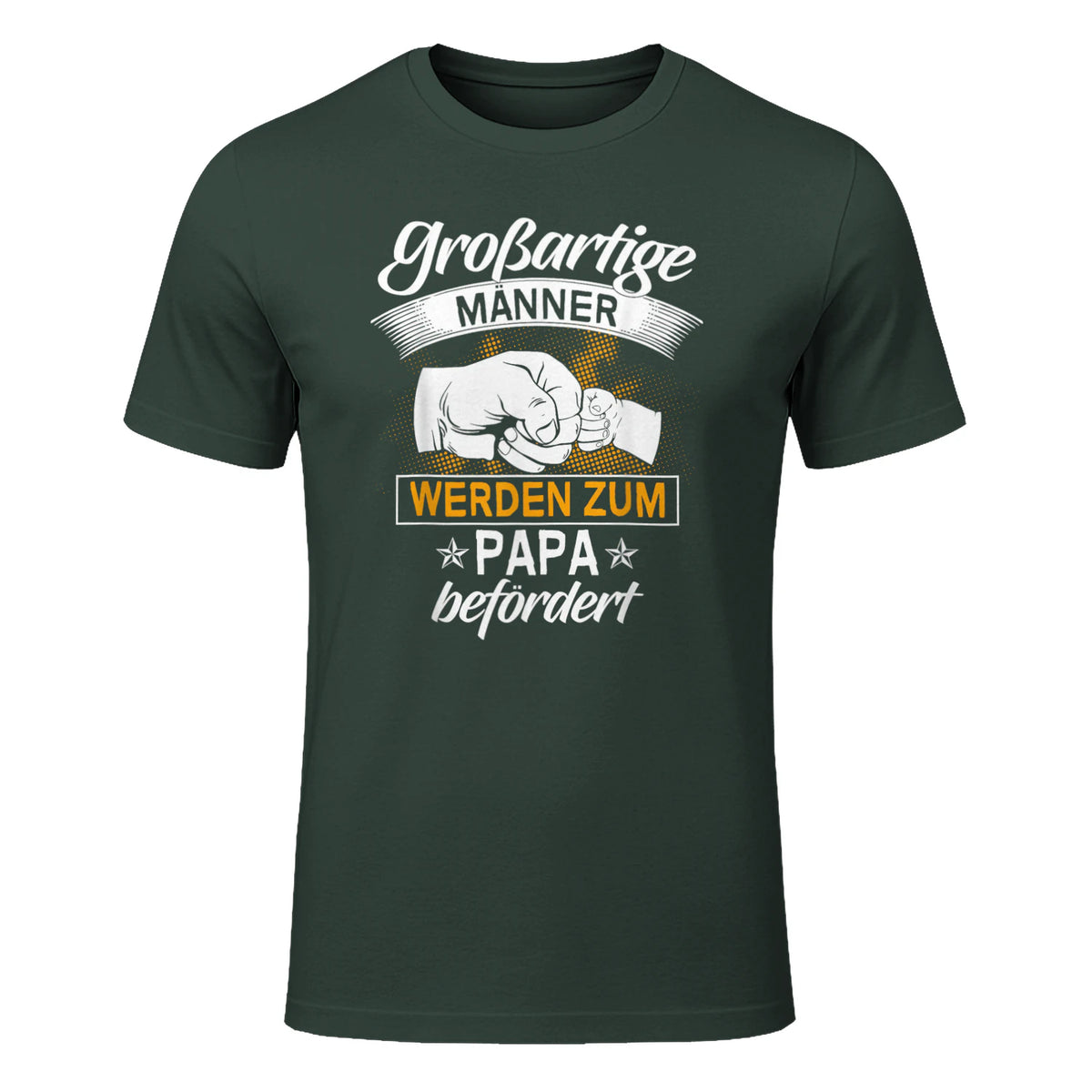 Vatertag Vaterschaft Geschenke Großartige Männer Werden Zum Papa Befördert Werdender Vater , Schwarz, S, V-Aussch in Forest Green - front view