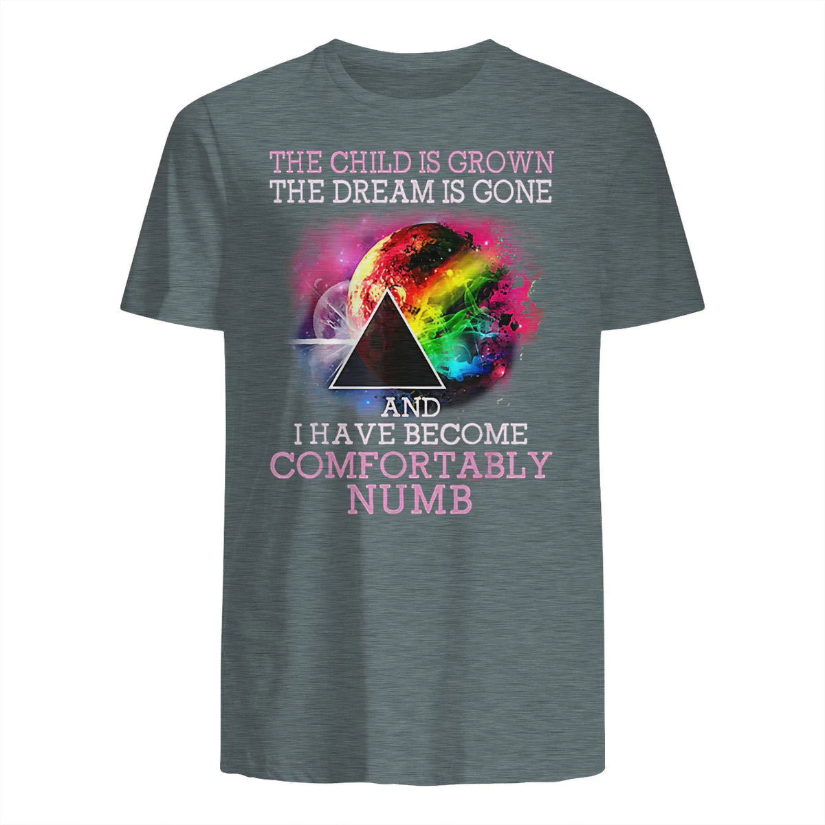 The Child Is Grown The Dream Is Gone Comfortably Number T-Shirt in Dark Heather - back view