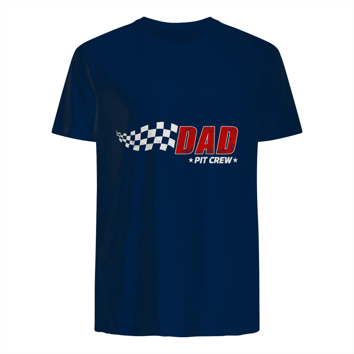 Dad Pit Crew Race Car T-Shirt in Navy - back view