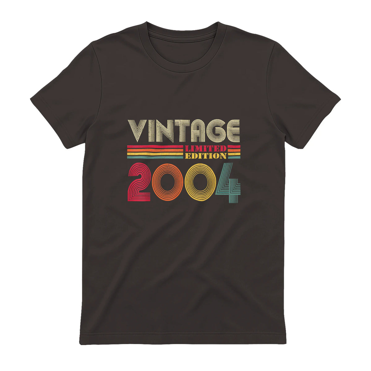 Vintage Twentieth Birthday Gift T-Shirt in Dark Chocolate - back view