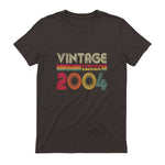Vintage Twentieth Birthday Gift T-Shirt in Dark Chocolate - back view