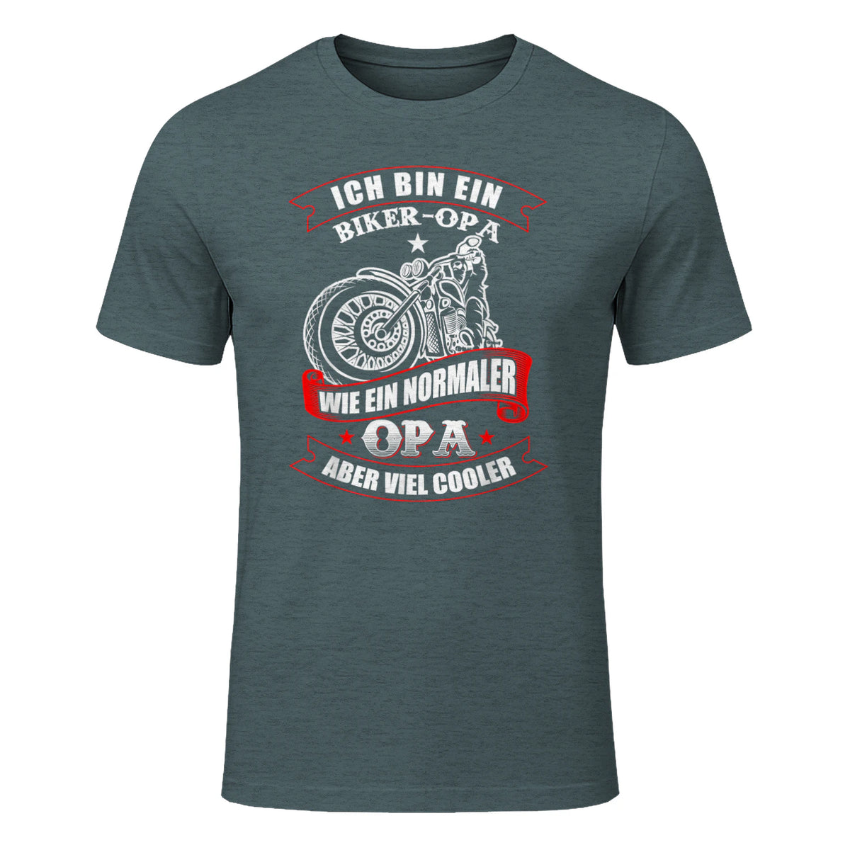 Biker-Opa wie normaler Opa Aber viel Cooler - Motorrad Shirt in Dark Heather - front view