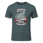 Biker-Opa wie normaler Opa Aber viel Cooler - Motorrad Shirt in Dark Heather - front view