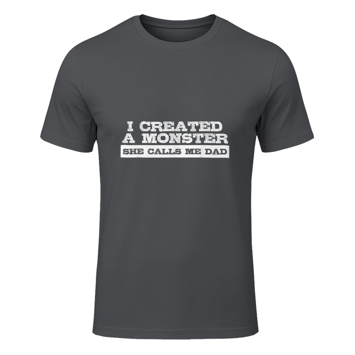 Funny Tshirt Gift for Dad from Daughter First Father's Day in Charcoal - front view