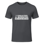 Funny Tshirt Gift for Dad from Daughter First Father's Day in Charcoal - front view