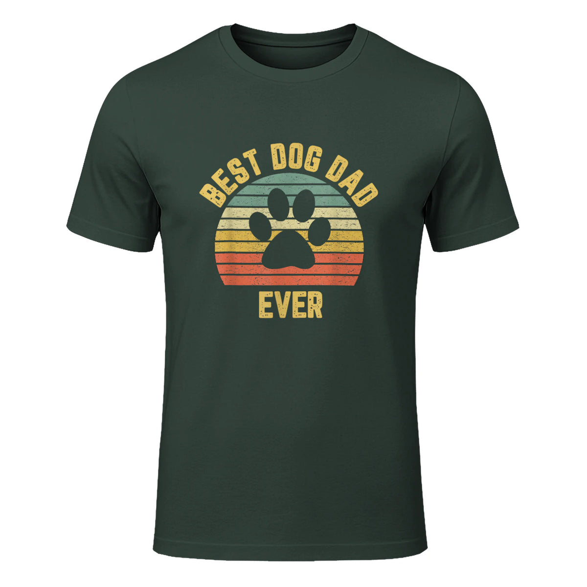 Vintage Dog Dad Cool Father's Day Gift Retro in Forest Green - front view