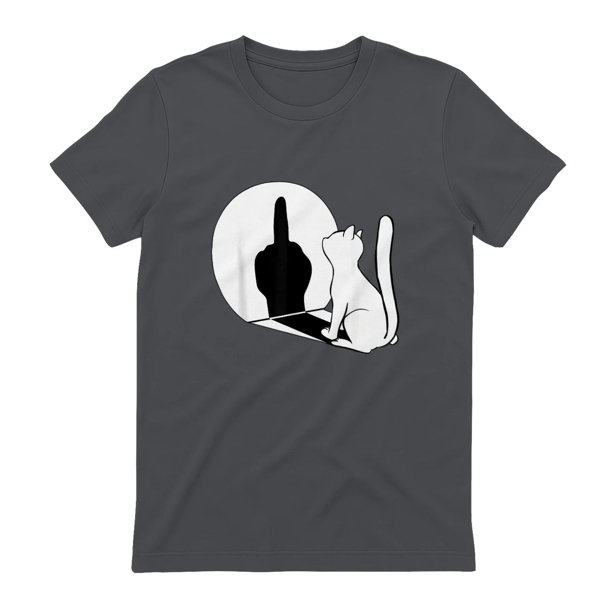 Chat Majeur drôle avec Doigt d'honneur in Charcoal - back view