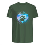 chien patte dans le coeur chien amoureux animal de compagnie in Military Green - back view