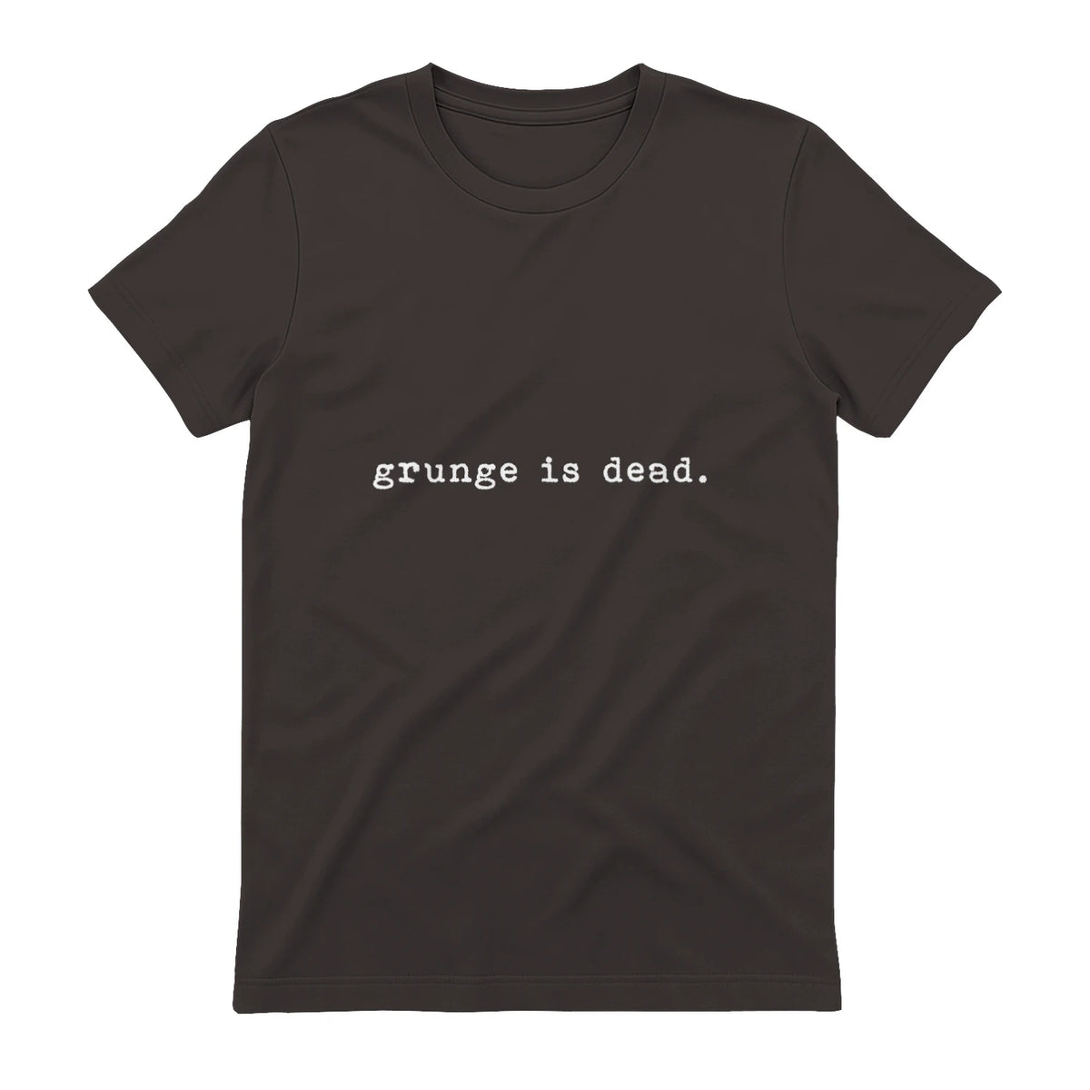 Chemises de soirée rock des années 90 Grunge Is Dead Novelty Saying Funny in Dark Chocolate - back view