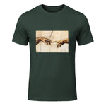 Creation of Adam Michelangelo Die Erschaffung Adams Kunst in Forest Green - front view