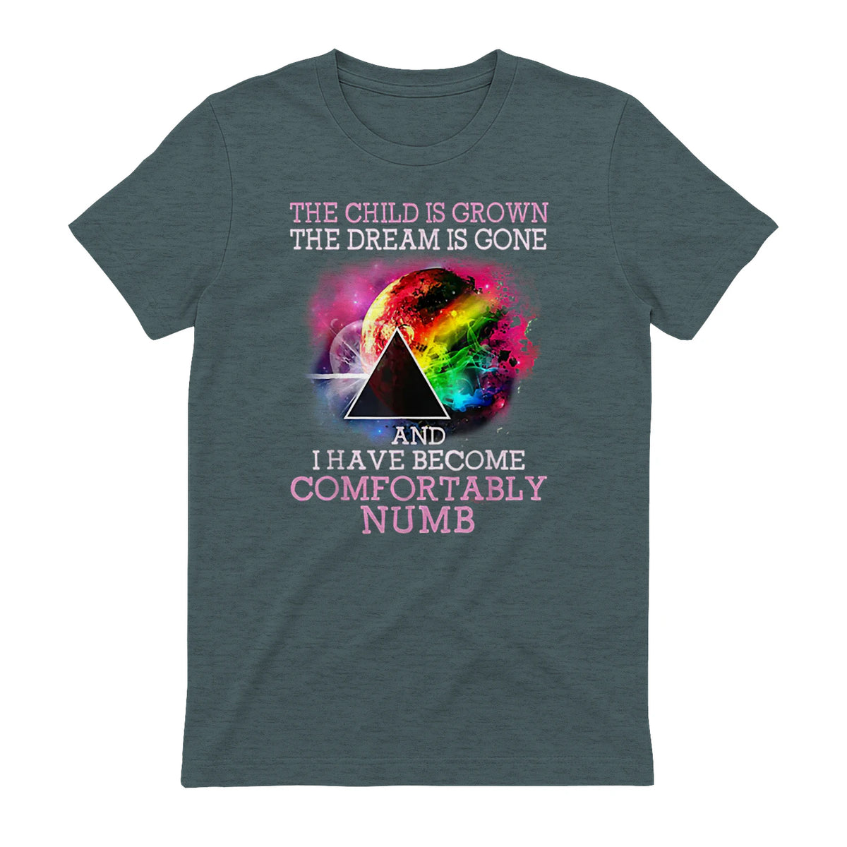 The Child Is Grown The Dream Is Gone Comfortably Number T-Shirt in Dark Heather - back view