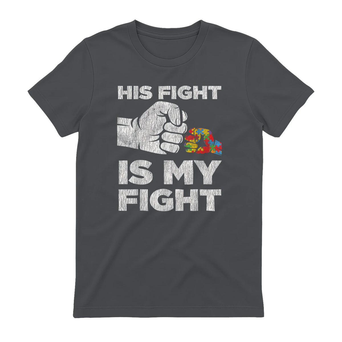 Autism Awareness for Parents of Autistic Kids T-Shirt in Charcoal - back view