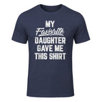 My Favorite Daughter Gave Me This Shirt Funny Father's Day in Heather Navy - front view
