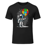 Astronaut Balloon Autism Awareness Space Autistic Kids Boys in Black - front view