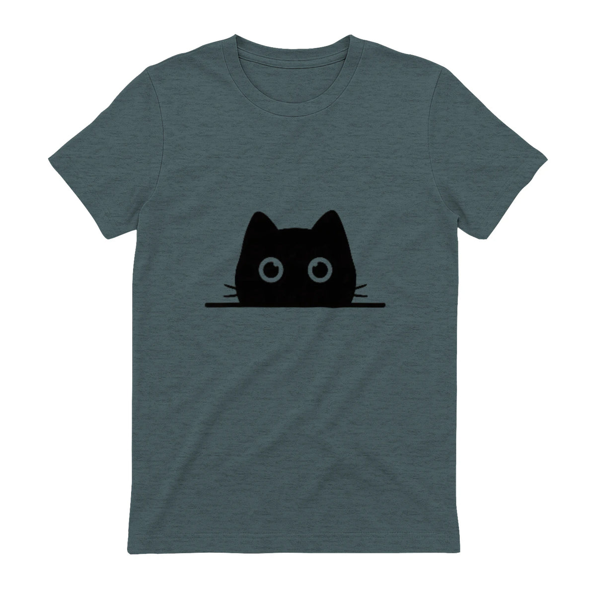 Chemise avec motif de chat dans une poche pour enfants, femmes, hommes, amoureux des chats in Dark Heather - back view