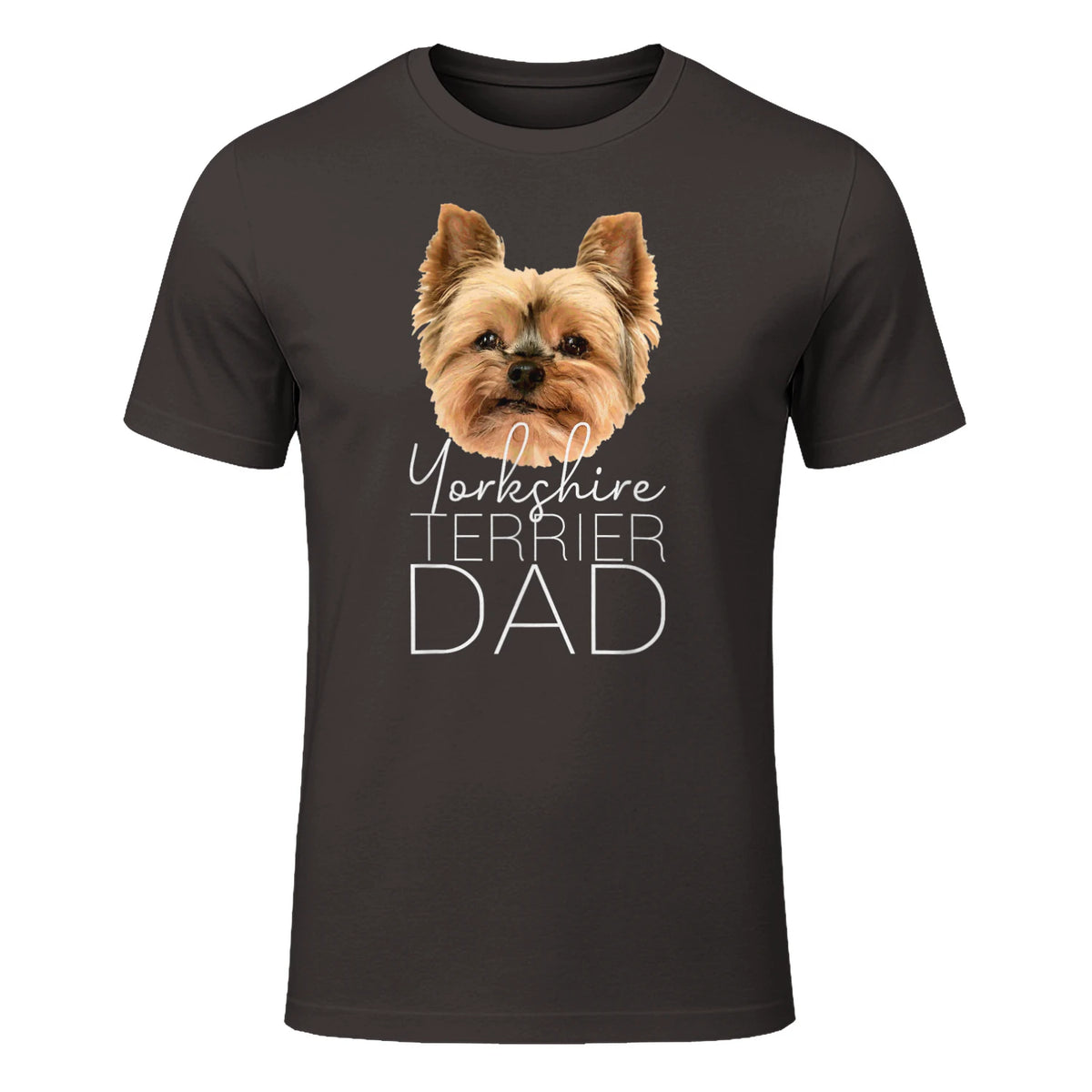 Dog Dad Yorkshire Terrier – Chien Papa in Dark Chocolate - front view