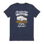 Vatertag Vaterschaft Geschenke Großartige Männer Werden Zum Papa Befördert Werdender Vater , Schwarz, S, V-Aussch in Heather Navy - back view