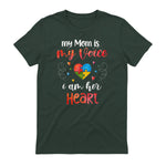 Autism Mom Support ASD T-Shirt in Forest Green - back view