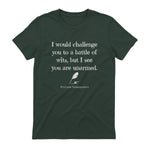 William Shakespeare Quote English Literature & Classic Plays in Forest Green - back view