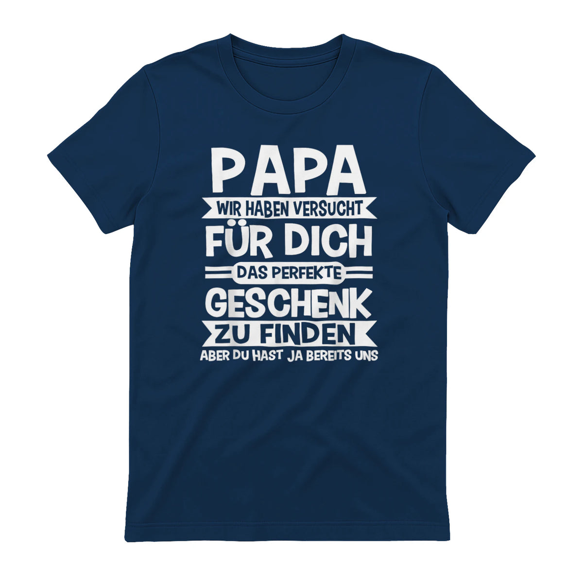 Papa und Vater Motiv, Lustiger Spruch, Herren Vatertag Halbarm in Navy - back view
