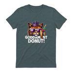 Donut Princess Cat Meme Tee – Kawaii Funny Cartoon Style T-Shirt in Dark Heather - back view