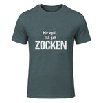 Lustige Weihnachts Geschenke Adventskalender Ideen Mir egal ich geh zocken Unisex Schwarz S Klassische Passform in Dark Heather - front view