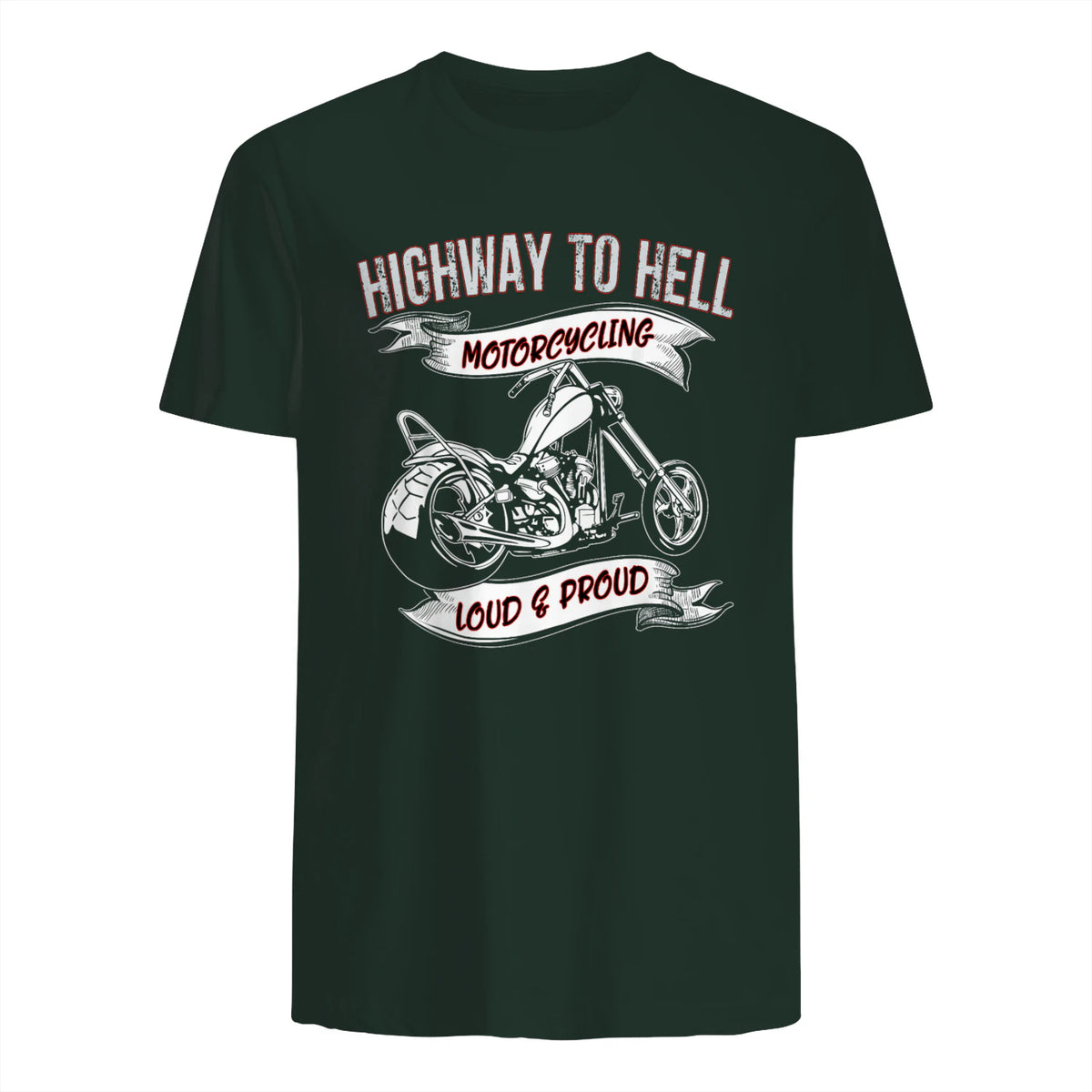 Highway to Hell Motorradfahrer Biker Motorrad Männer in Forest Green - back view
