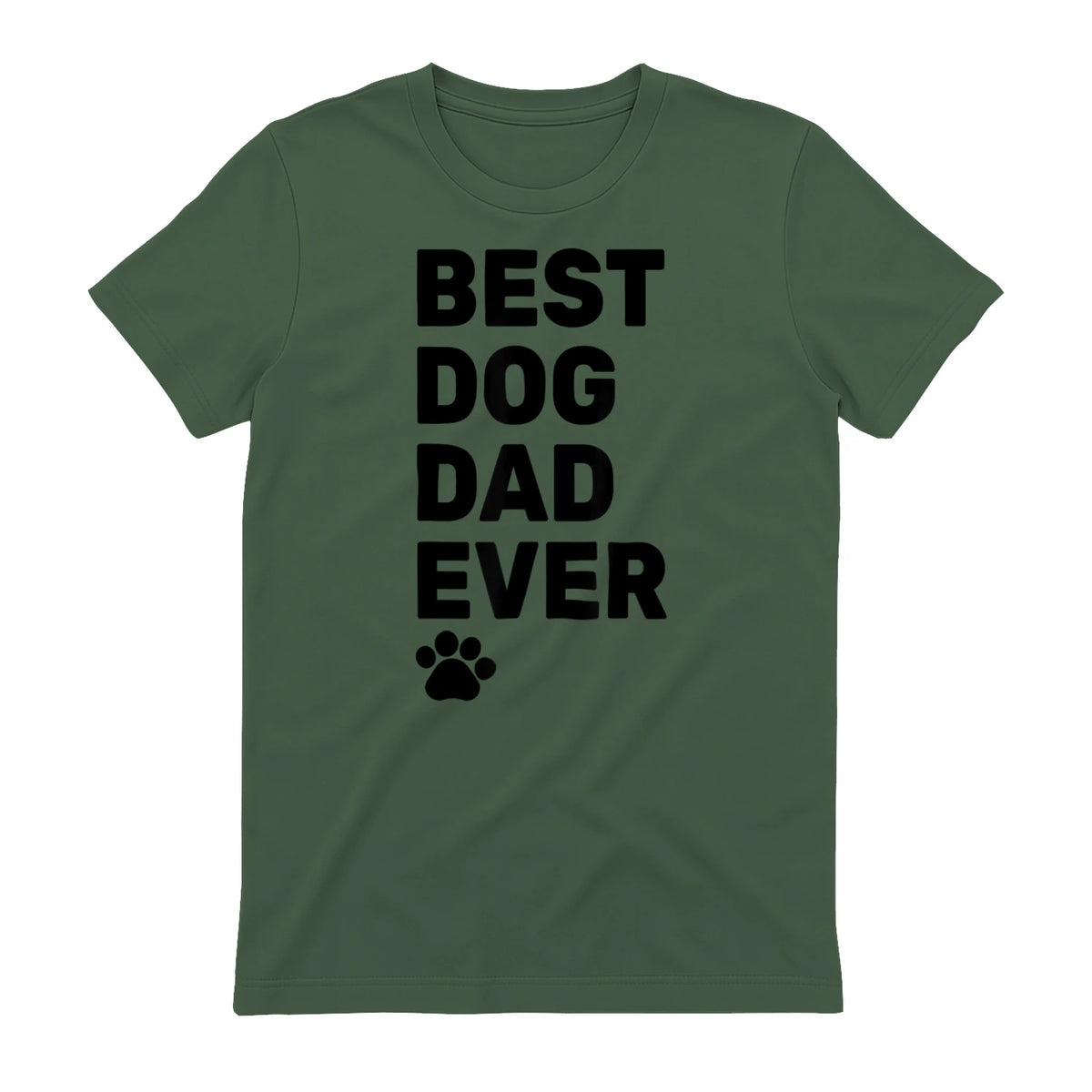 Best Dog Dad Ever – Vintage Dog Daddy – Retro Doggy Father in Military Green - back view