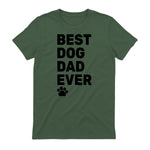 Best Dog Dad Ever – Vintage Dog Daddy – Retro Doggy Father in Military Green - back view