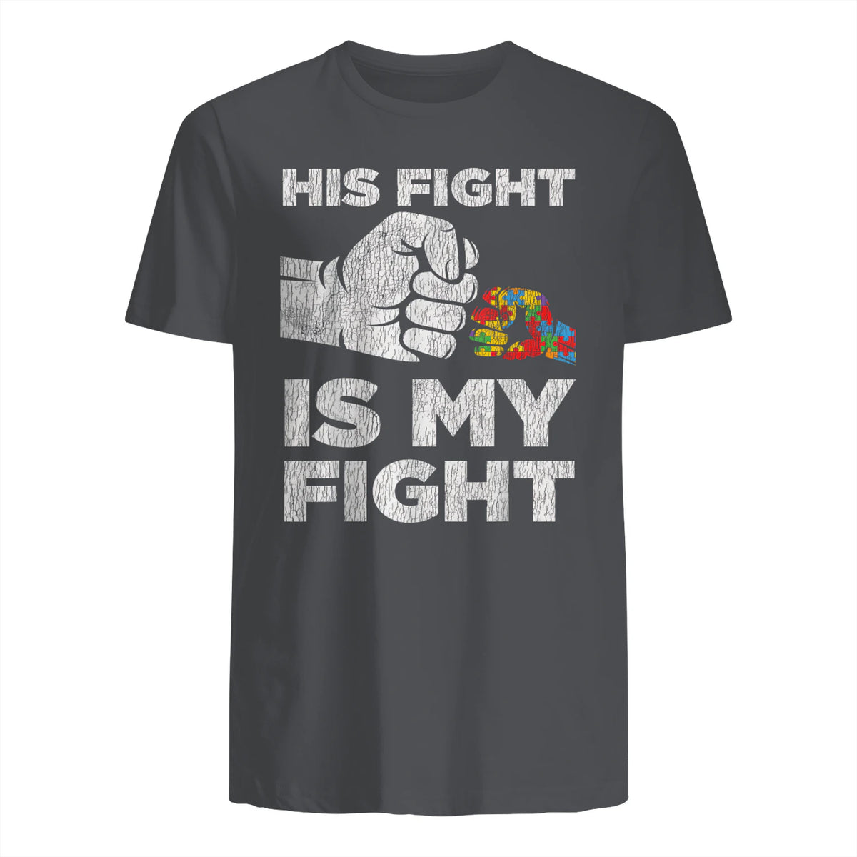 Autism Awareness for Parents of Autistic Kids T-Shirt in Charcoal - back view