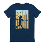 Baseball Drip Boys Dripping Ice Cream Baseball American Flag T-Shirt in Navy - back view