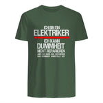 Elektriker Fun Geschenkidee - Herren Schwarz S - Kurzarm - Casual Funny Slogan Electrician in Military Green - back view