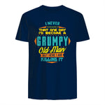 Mens Never Dreamed That I'd Become A Grumpy Old Man Funny Short Sleeve in Navy - back view
