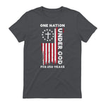 Christian American Flag Anniversary T-Shirt in Charcoal - back view