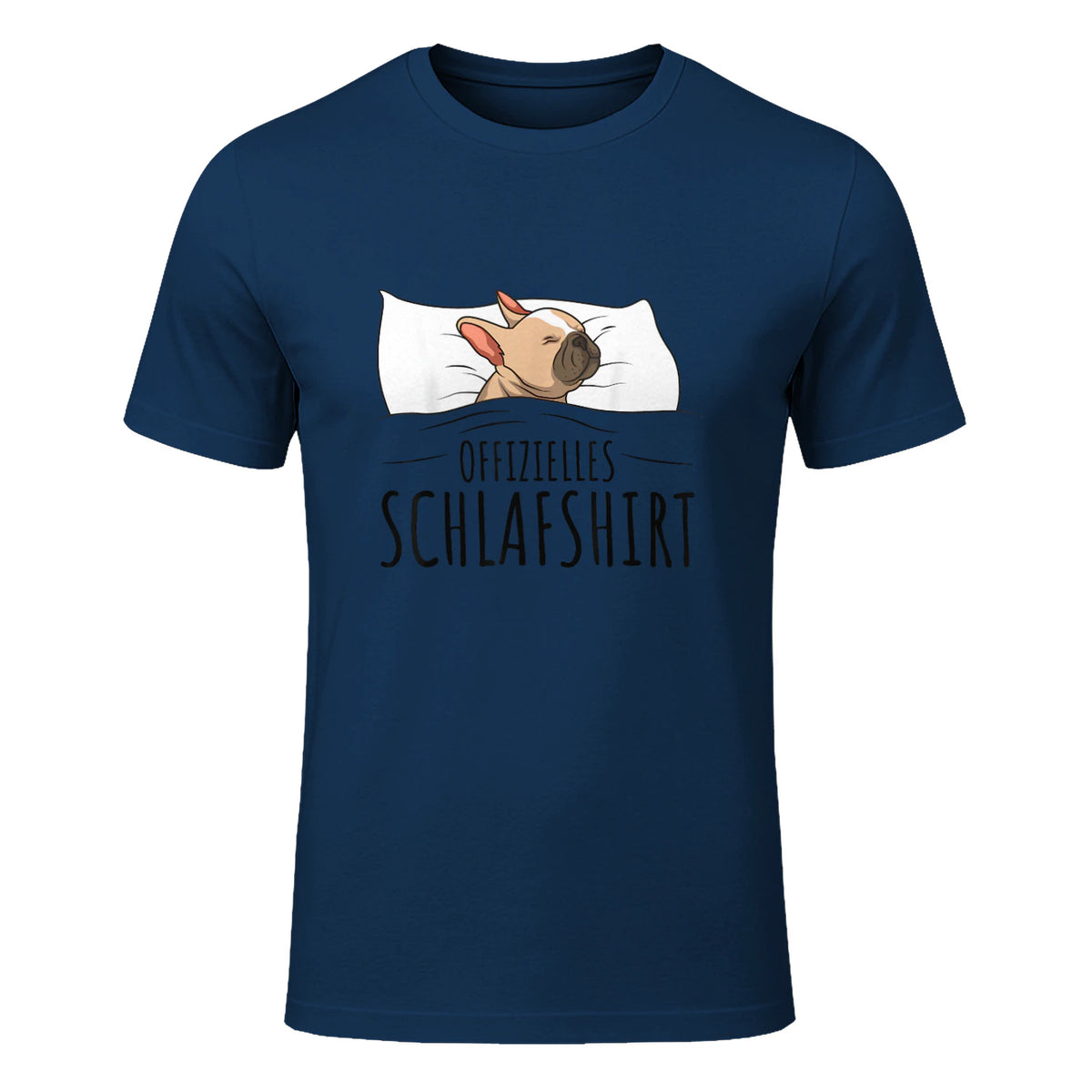 Süße Französische Bulldoggen Geschenke Offizielles Schlafshirt Schlafanzug Französische Bulldogge , Weiß, S, Kurz in Navy - front view