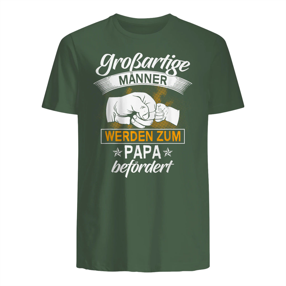 Vatertag Vaterschaft Geschenke Großartige Männer Werden Zum Papa Befördert Werdender Vater , Schwarz, S, V-Aussch in Military Green - back view