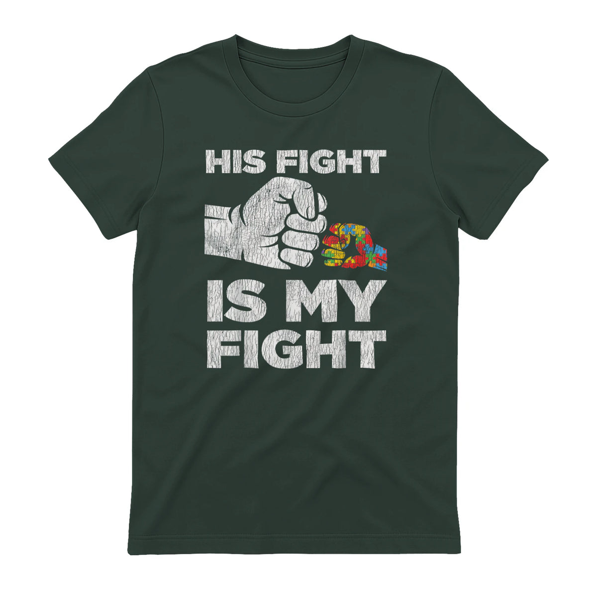Autism Awareness for Parents of Autistic Kids T-Shirt in Forest Green - back view