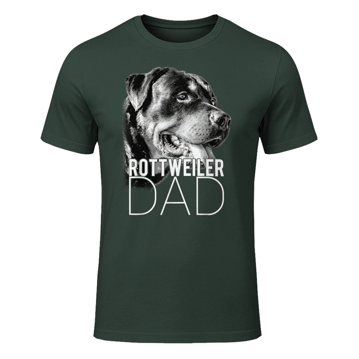 Dog Dad Rottweiler – Chiens Papa in Forest Green - front view