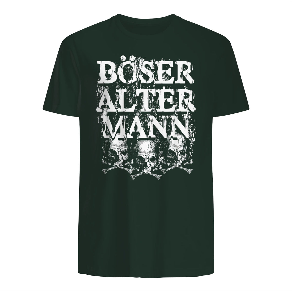 Opa & Großvater Männer Geschenke Vintage Totenkopf Schwarz, S Herren, Halbarm, in Forest Green - back view