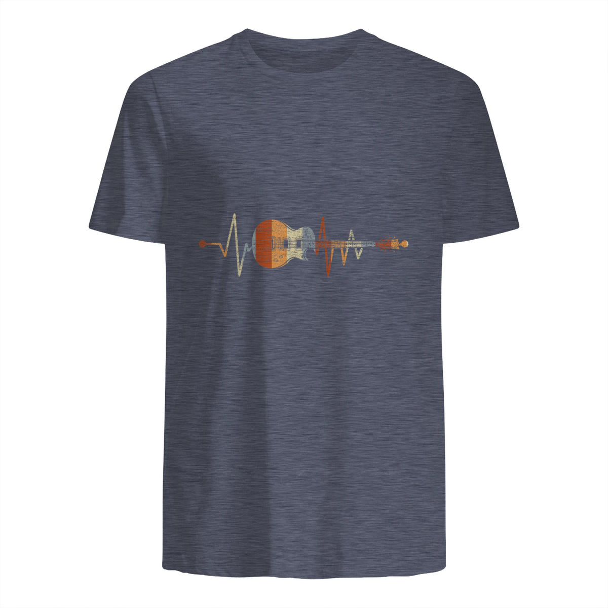 Music Guitarist Heartbeat Guitar in Heather Navy - back view