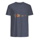 Music Guitarist Heartbeat Guitar in Heather Navy - back view