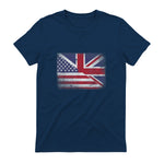 Vintage Half American Half British Flag Great Britain USA T-Shirt in Navy - back view