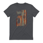 Lamb of God Pure American Metal Flag T-Shirt in Charcoal - back view