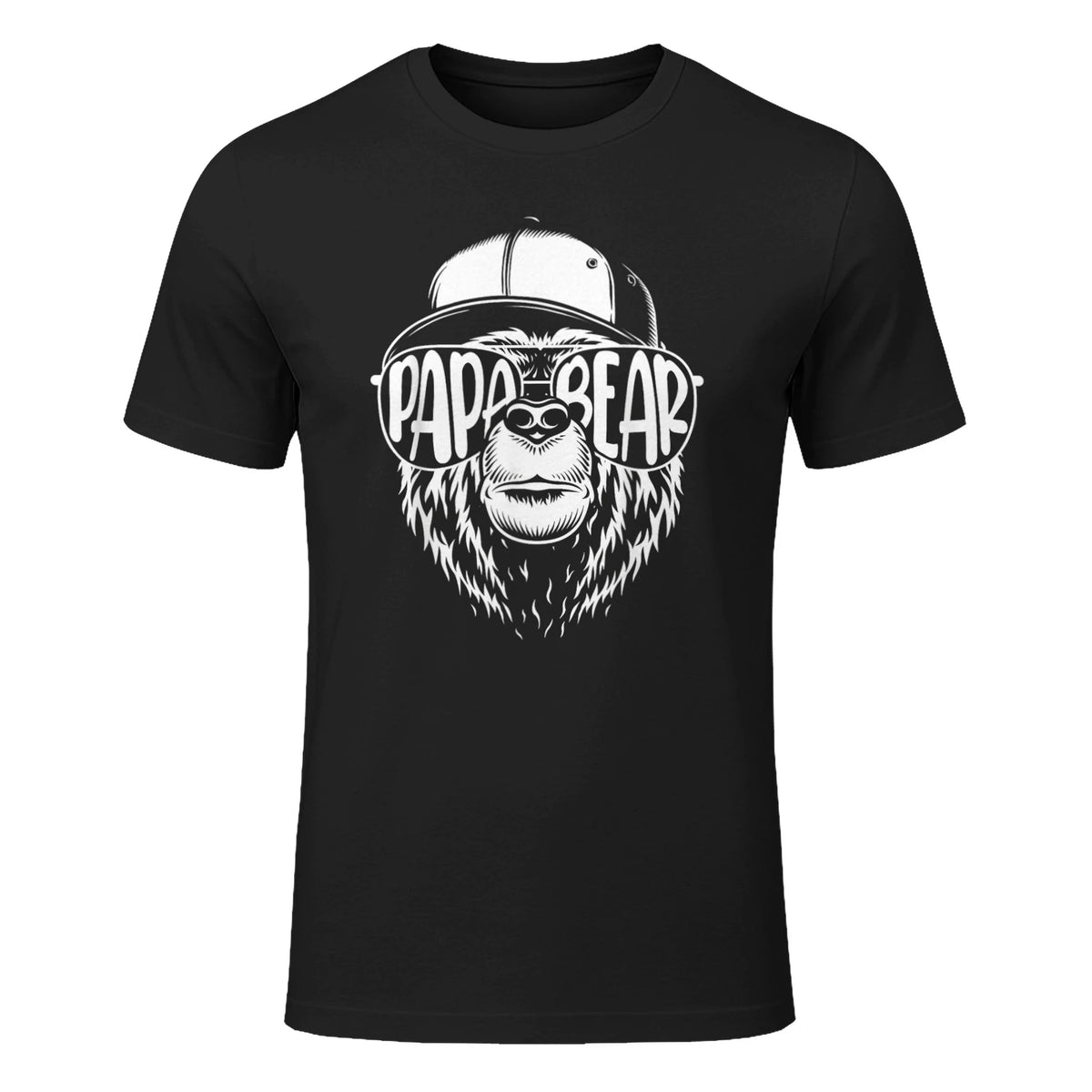 Grandfather Grandpa Son Daughter Children Gift Vatertag Schwarz Small Classic Fit Cartoon Bär Family Män in Black - front view