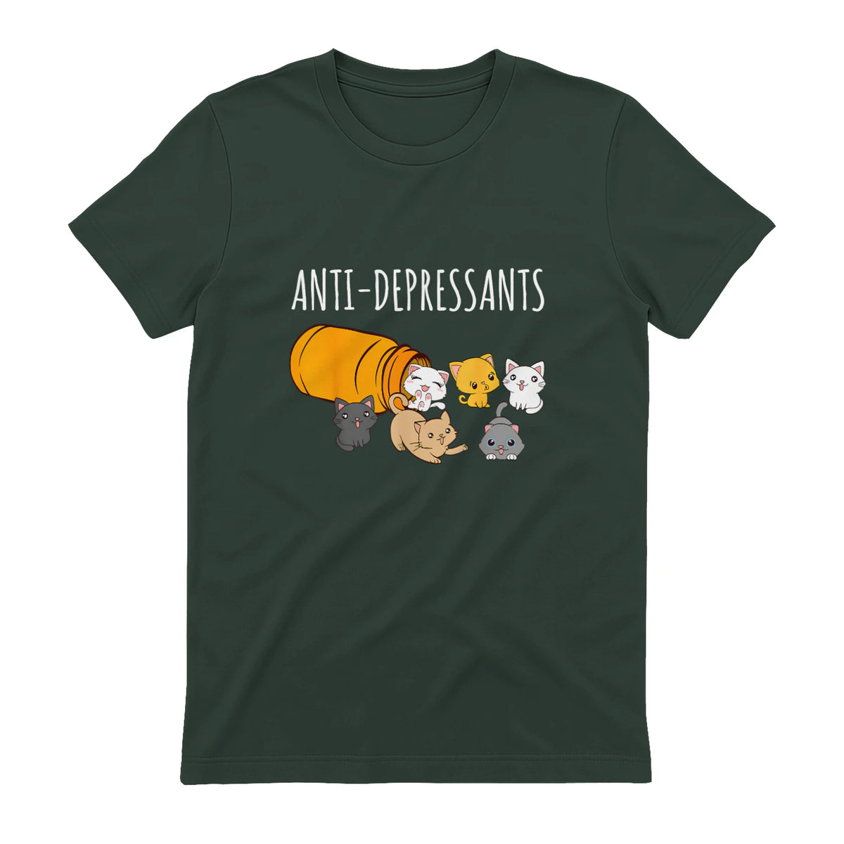 Anti-dépresseurs Chat Collection Chats Kitty Cat in Forest Green - back view