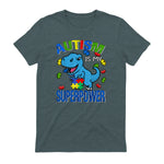 Kids Autism Awareness is My Superpower Boys in Dark Heather - back view