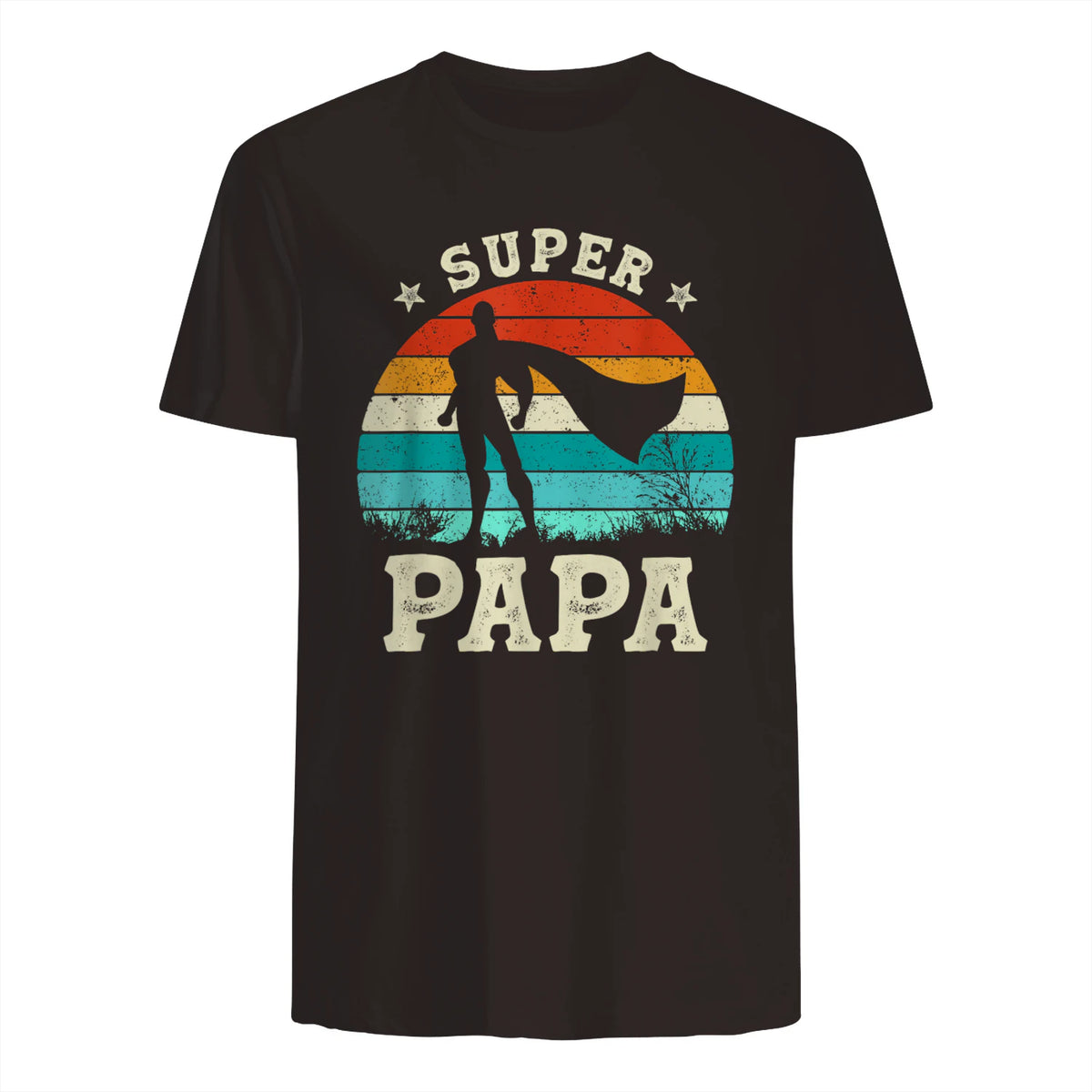 Fête des Pères Meilleur Père Humour Retro Super Papa Parfait in Dark Chocolate - back view