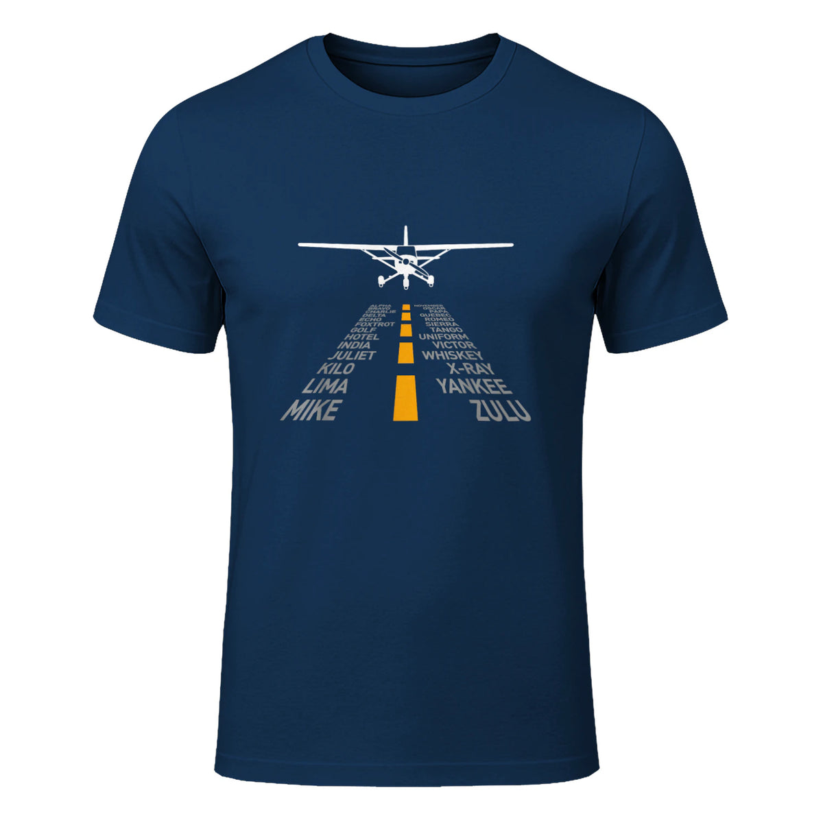 Avion RC Pilot Aéroport Piste Phonetic Alphabet Petit Avion in Navy - front view