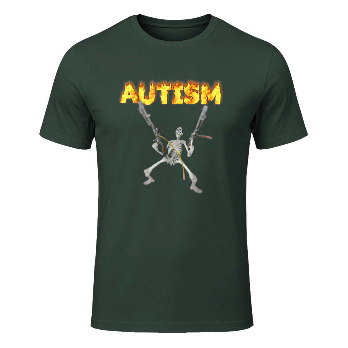 Autism Skeleton Meme in Forest Green - front view