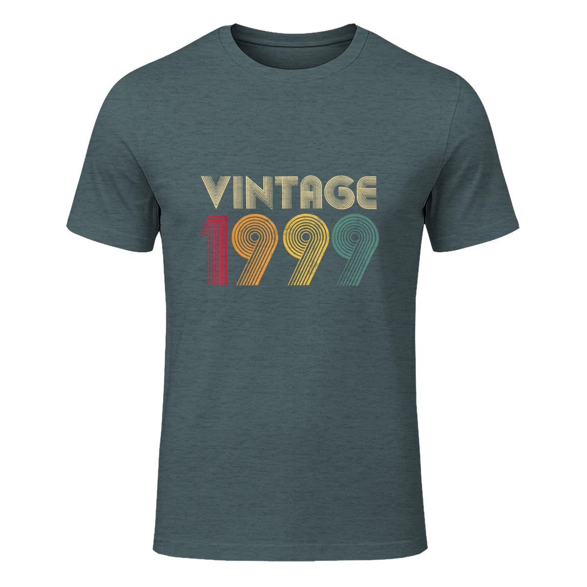 Vintage Twenty-Fourth Birthday Gift T-Shirt in Dark Heather - front view